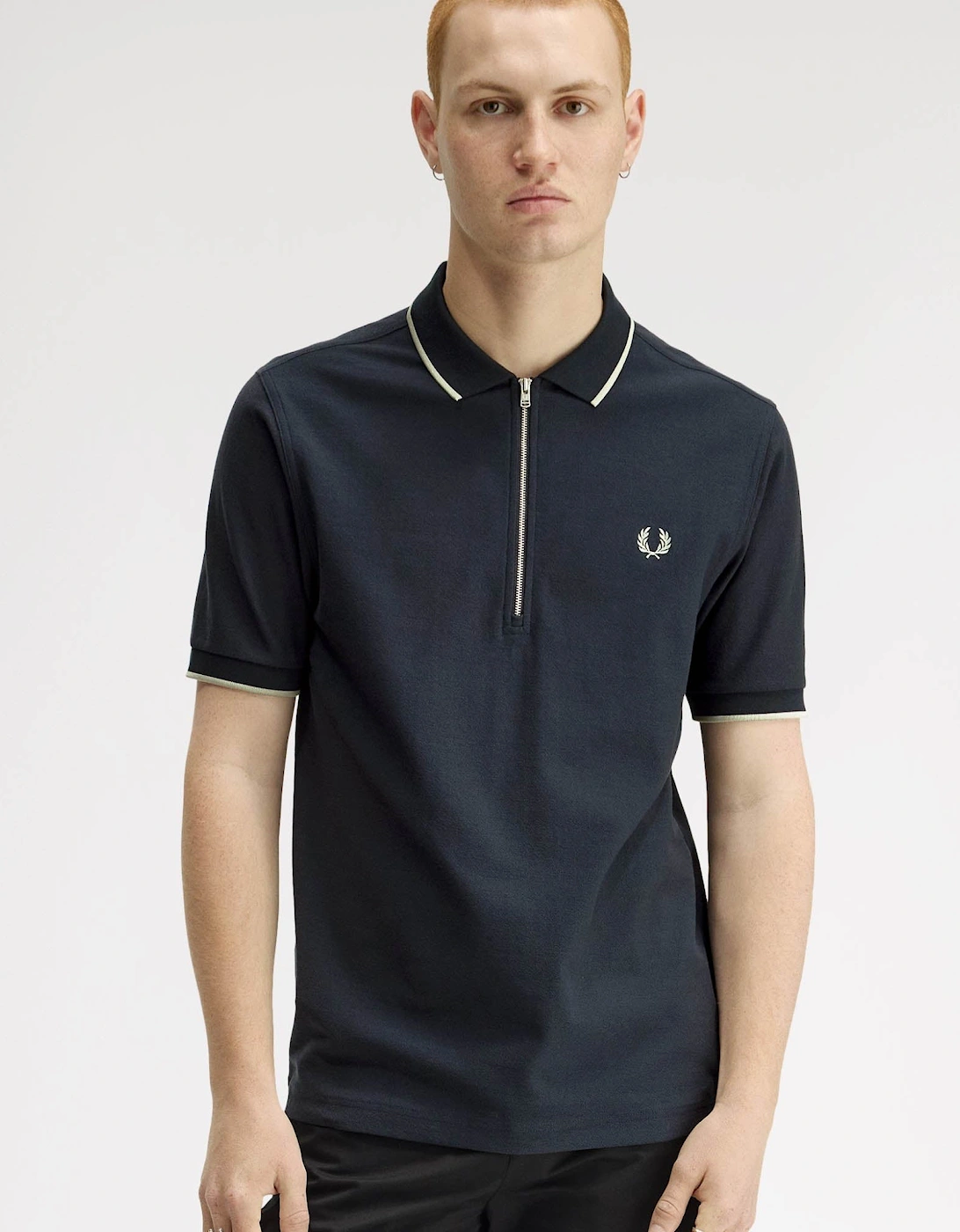 Mens Crepe Pique Polo Shirt - Navy 608