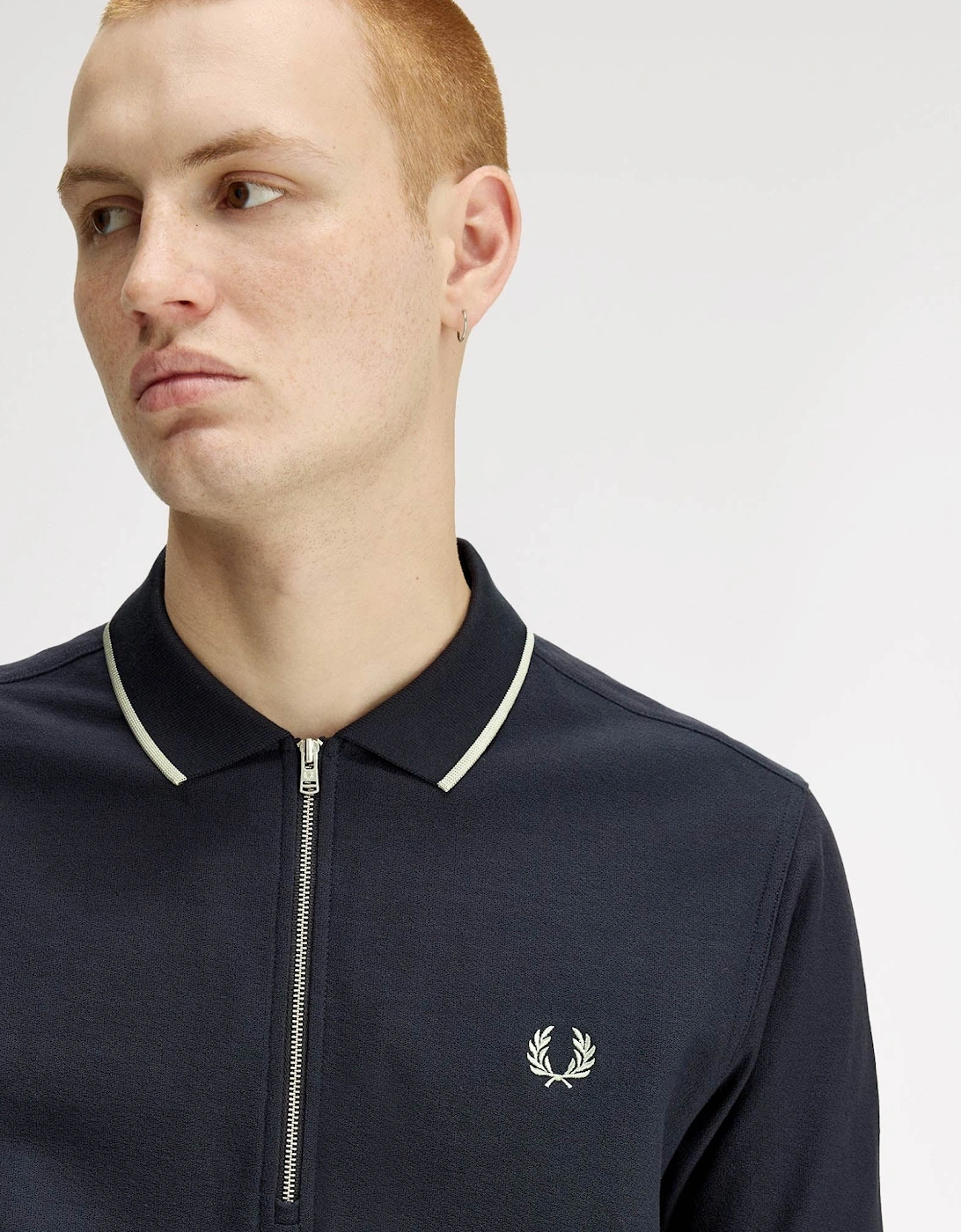 Mens Crepe Pique Polo Shirt - Navy 608