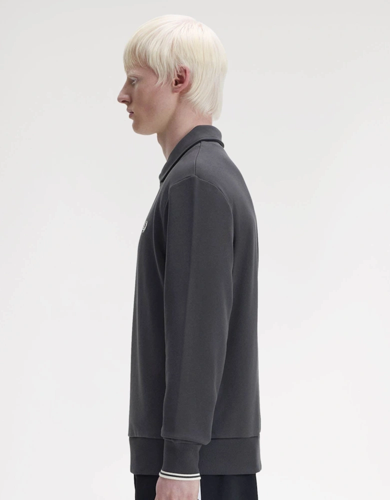 Mens Half Zip Collared Sweatshirt - Anchor Grey 297