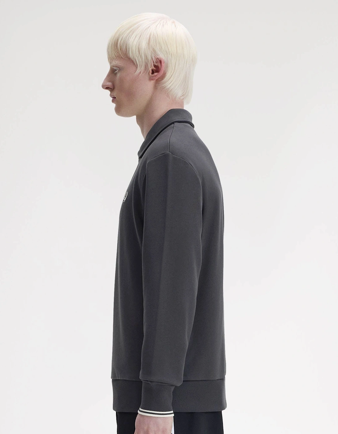 Mens Half Zip Collared Sweatshirt - Anchor Grey 297