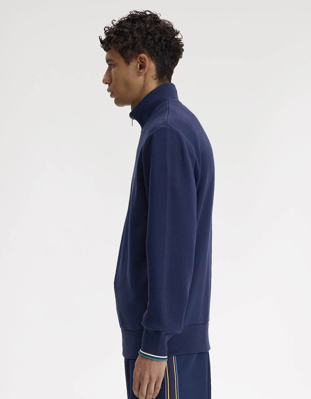 Mens Half Zip Sweatshirt - Tennis Blue/Snow White/Deep Mint 86A