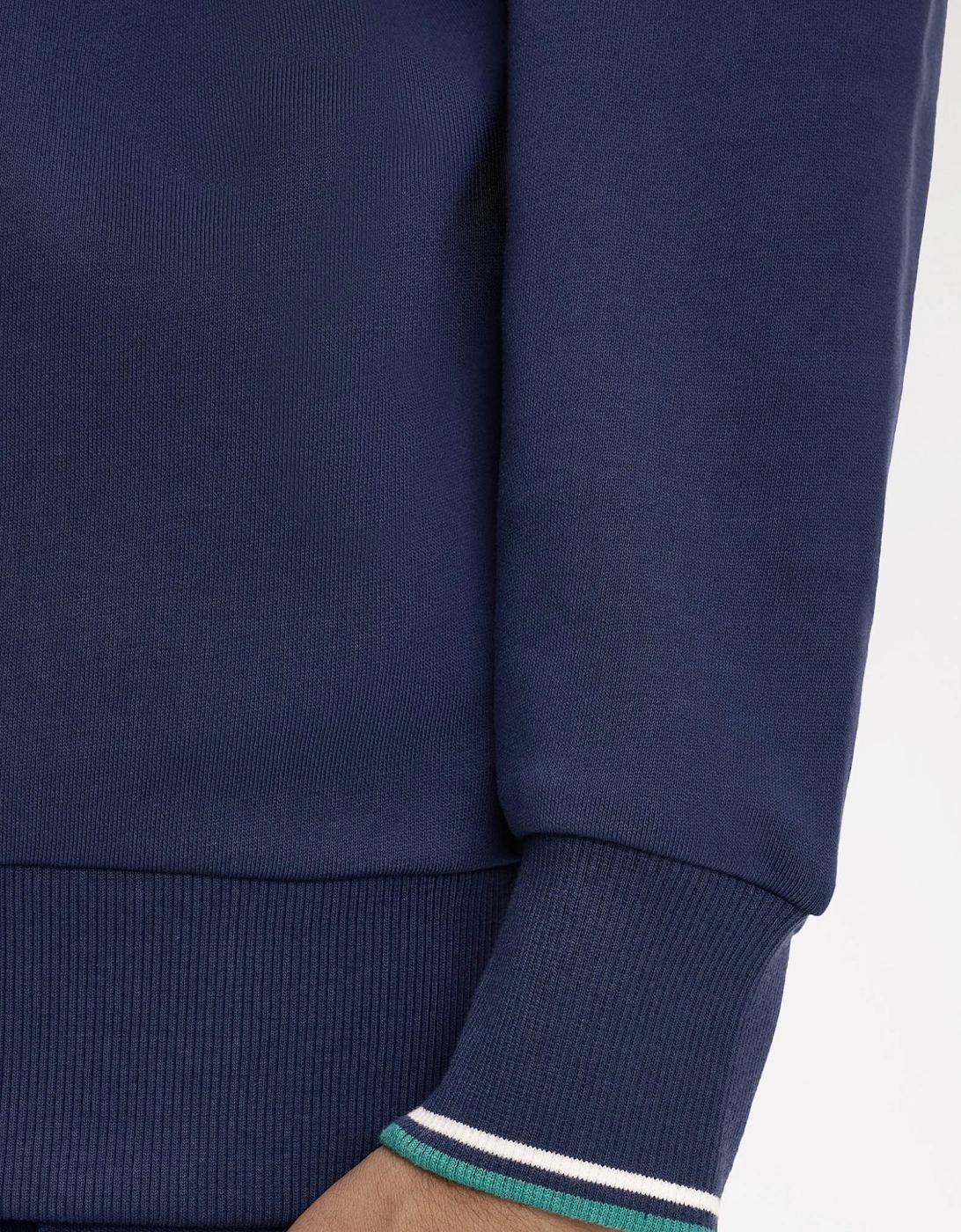 Mens Half Zip Sweatshirt - Tennis Blue/Snow White/Deep Mint 86A