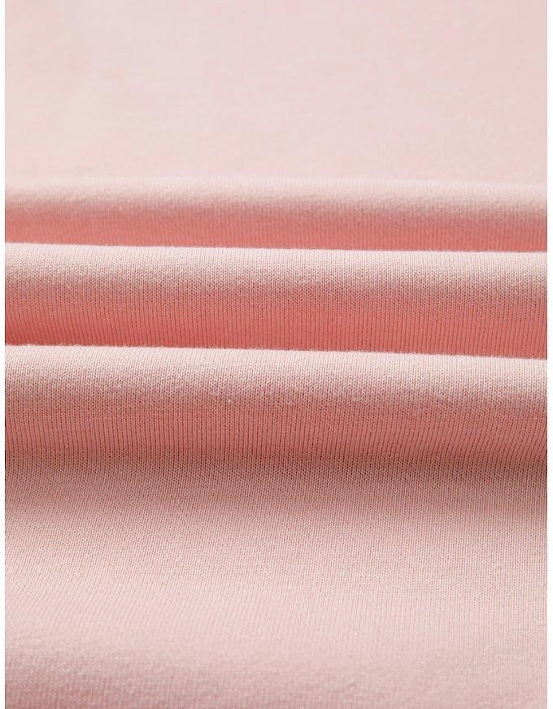 Light Pink Color Block Mix Texture Waffle Patchwork Oversize Sweatshirt