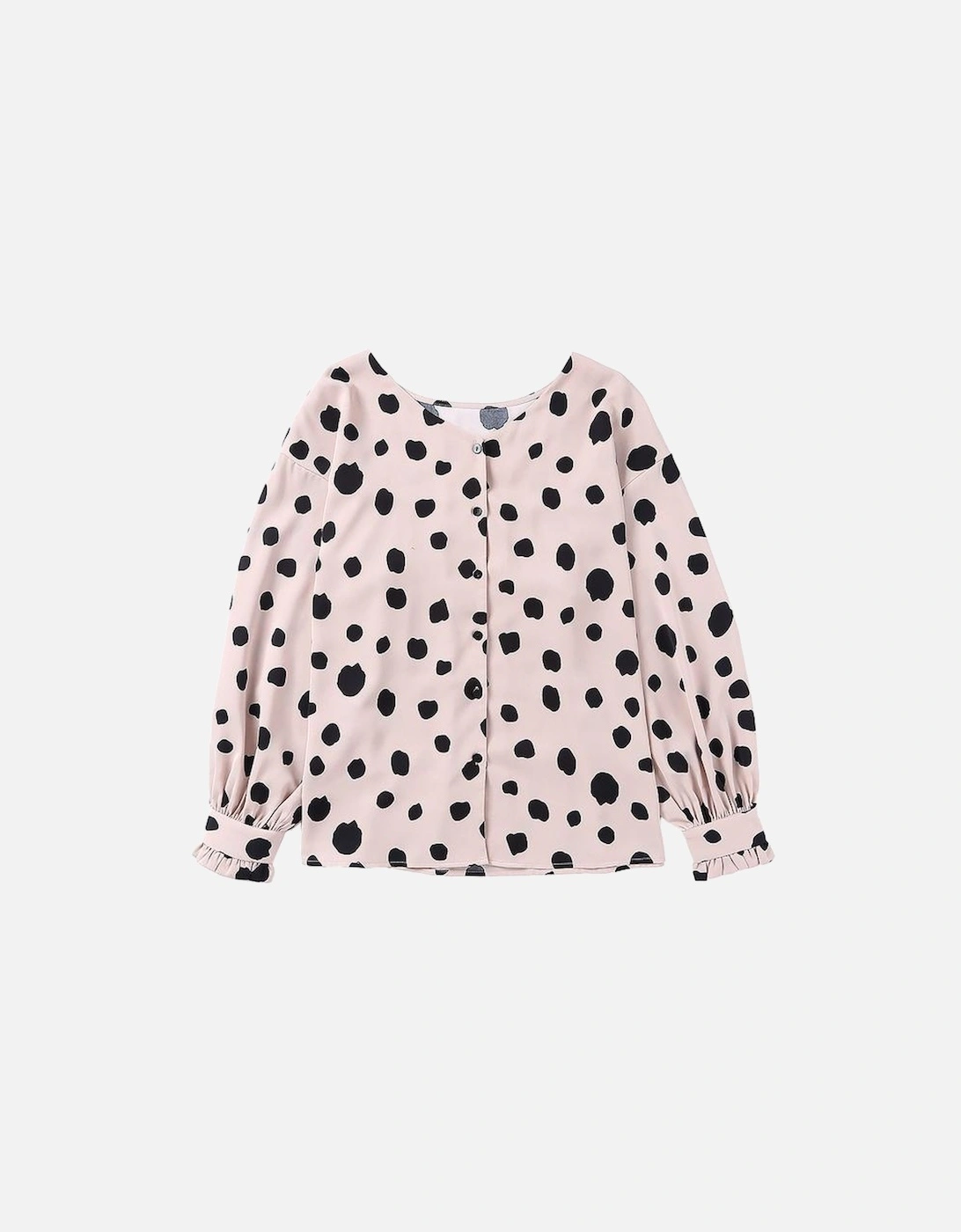 Pink Button Frill Cuffs Oversize Puff Sleeve Blouse, 15 of 14