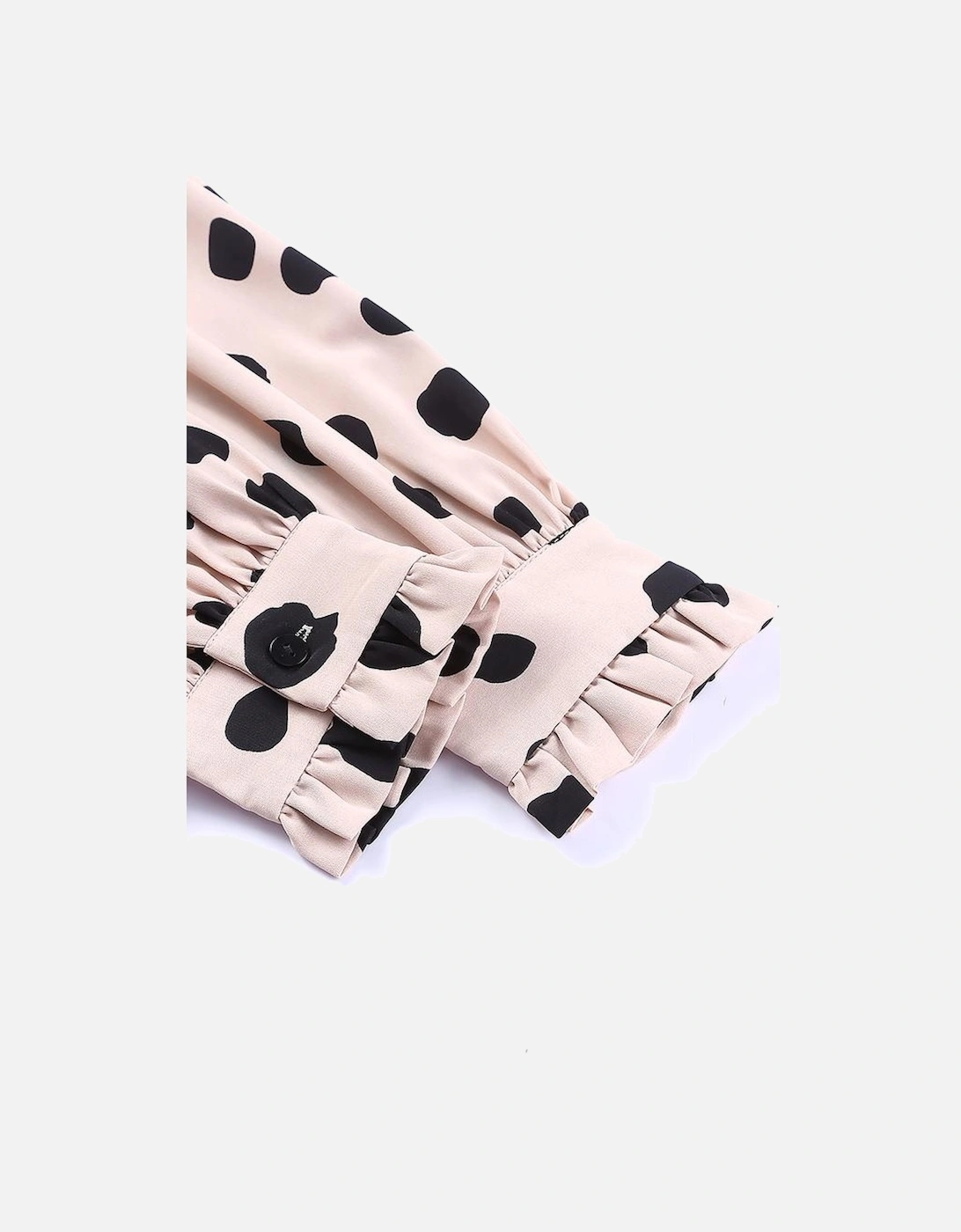 Pink Button Frill Cuffs Oversize Puff Sleeve Blouse