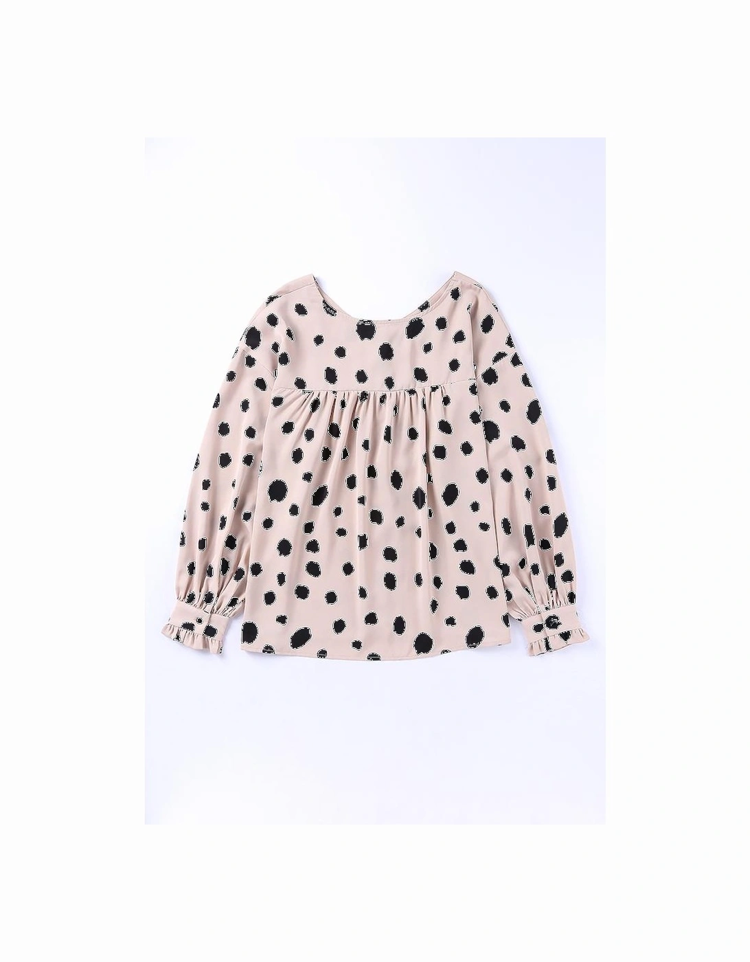 Pink Button Frill Cuffs Oversize Puff Sleeve Blouse