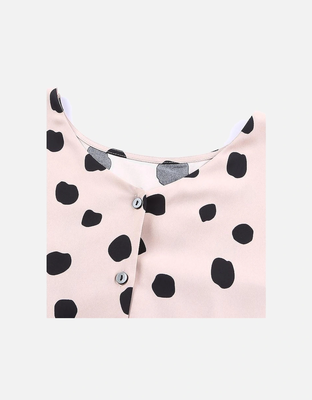 Pink Button Frill Cuffs Oversize Puff Sleeve Blouse