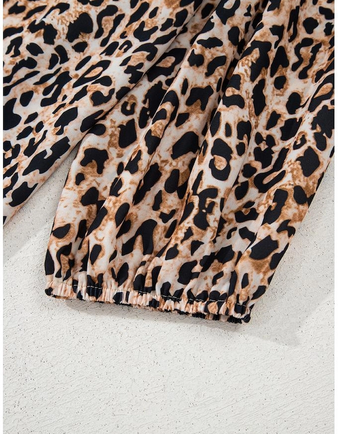Apricot Leopard V Neck Half Sleeve Blouse