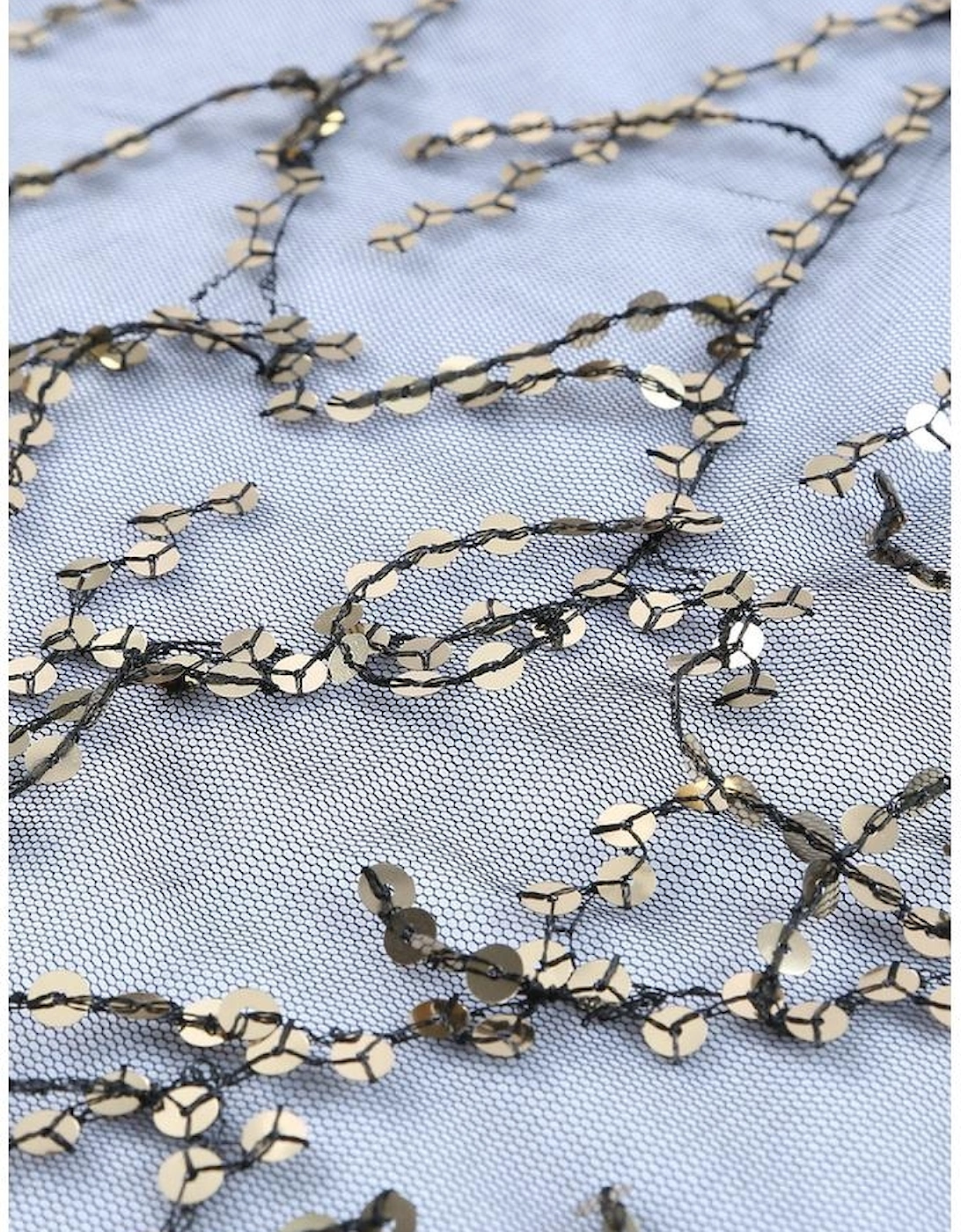 Black Sequin Sheer Long Sleeve Open Front Kimono