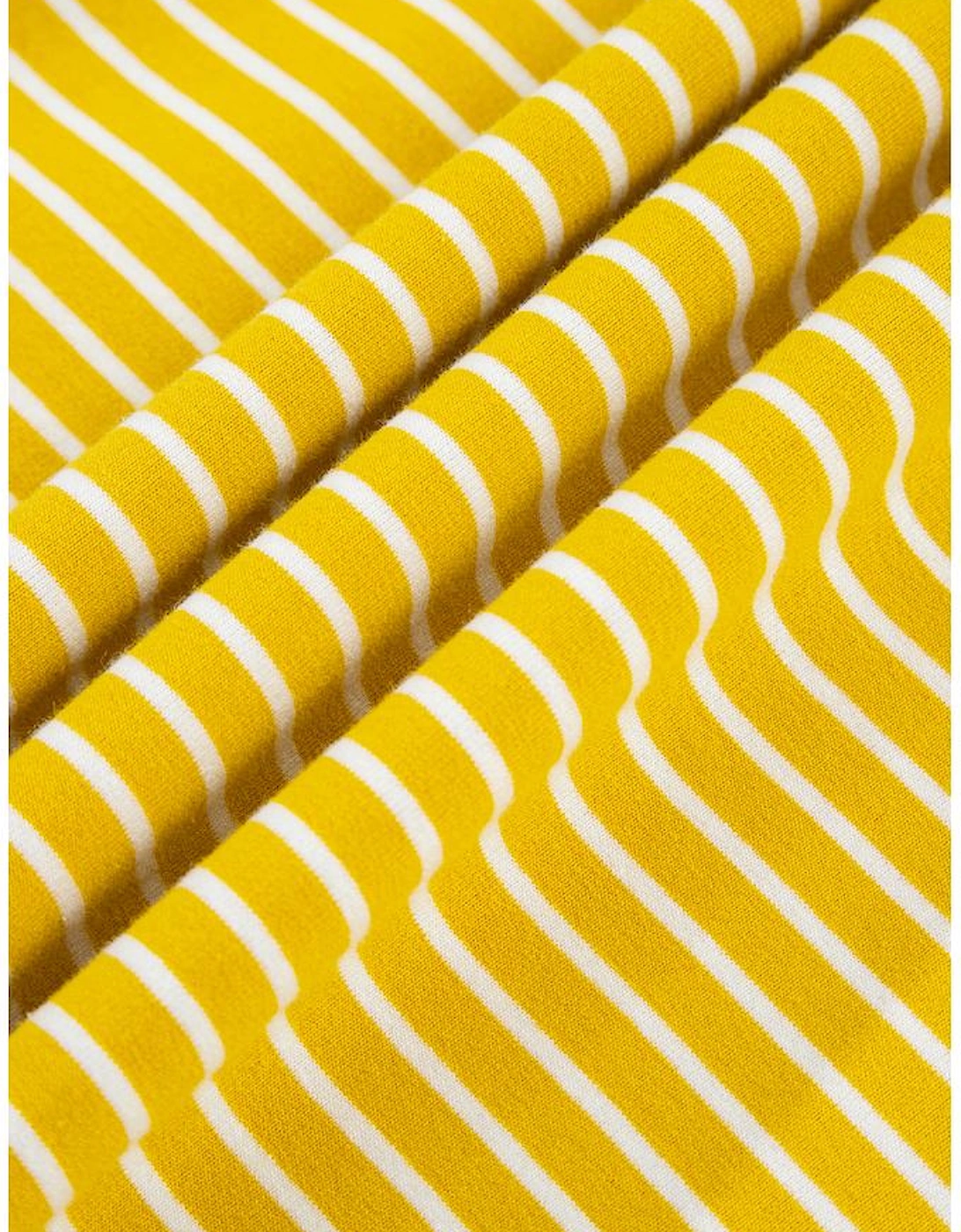 Yellow Stripe Color Block Drawstring V Neck Loose Fit Hooded Top