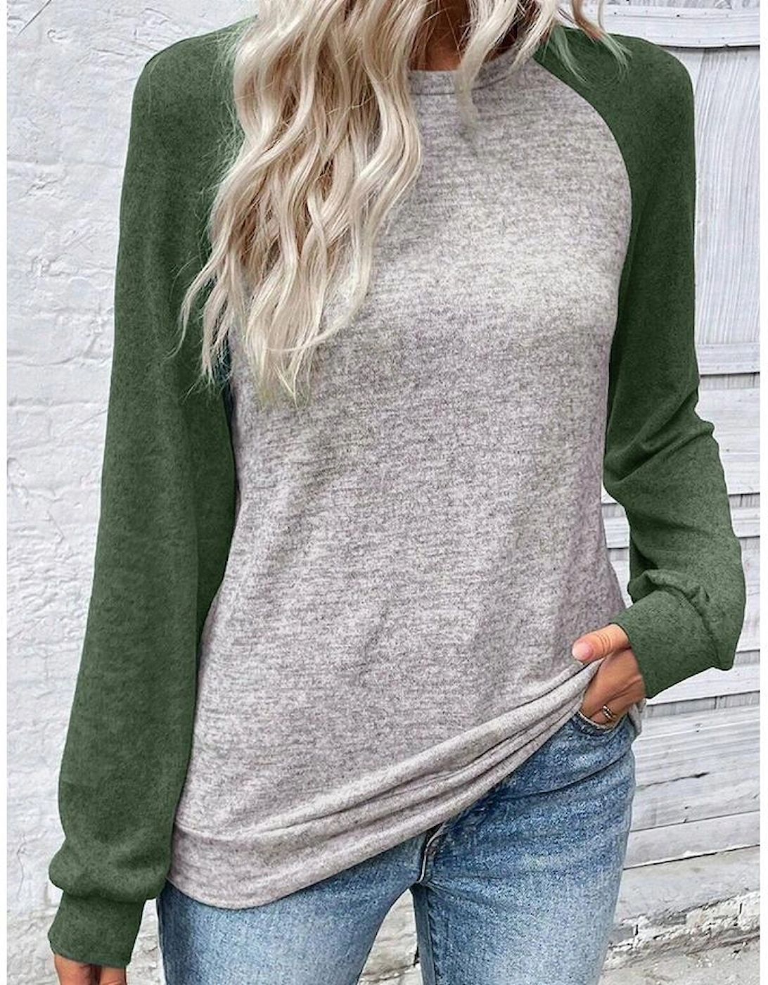 Evergreen Colorblock Raglan Long Sleeve T Shirt