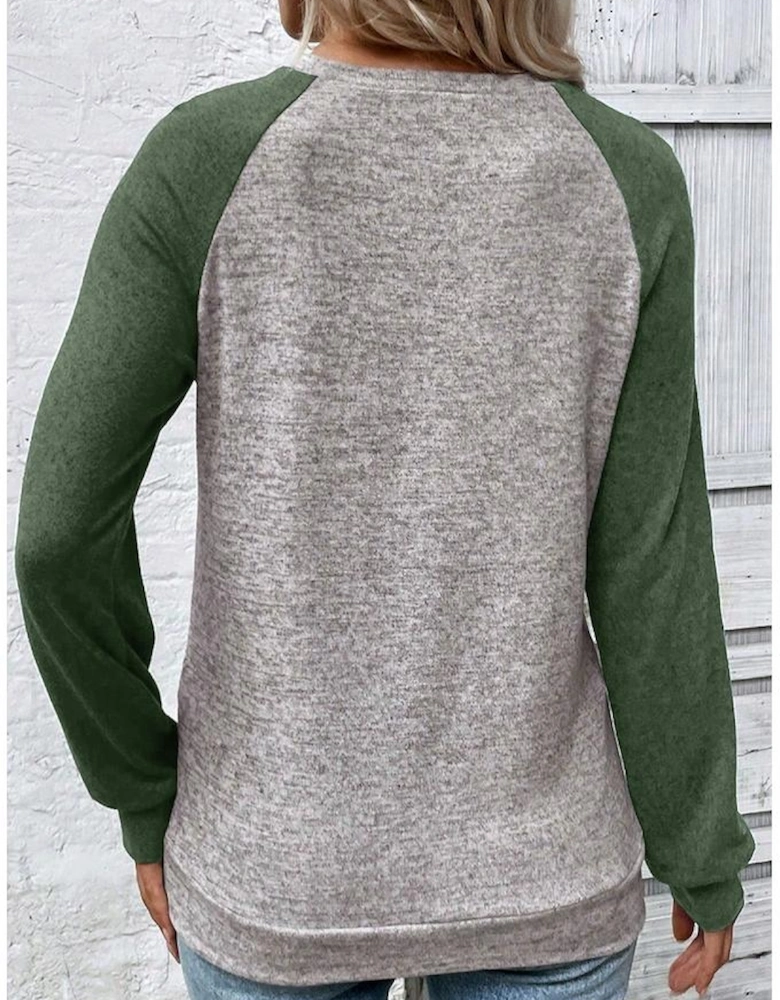 Evergreen Colorblock Raglan Long Sleeve T Shirt