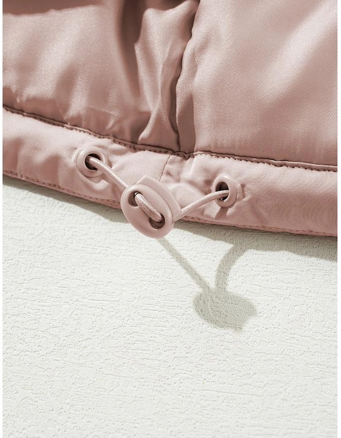 Apricot Pink Full Zipper Quilted Puffer Jacket