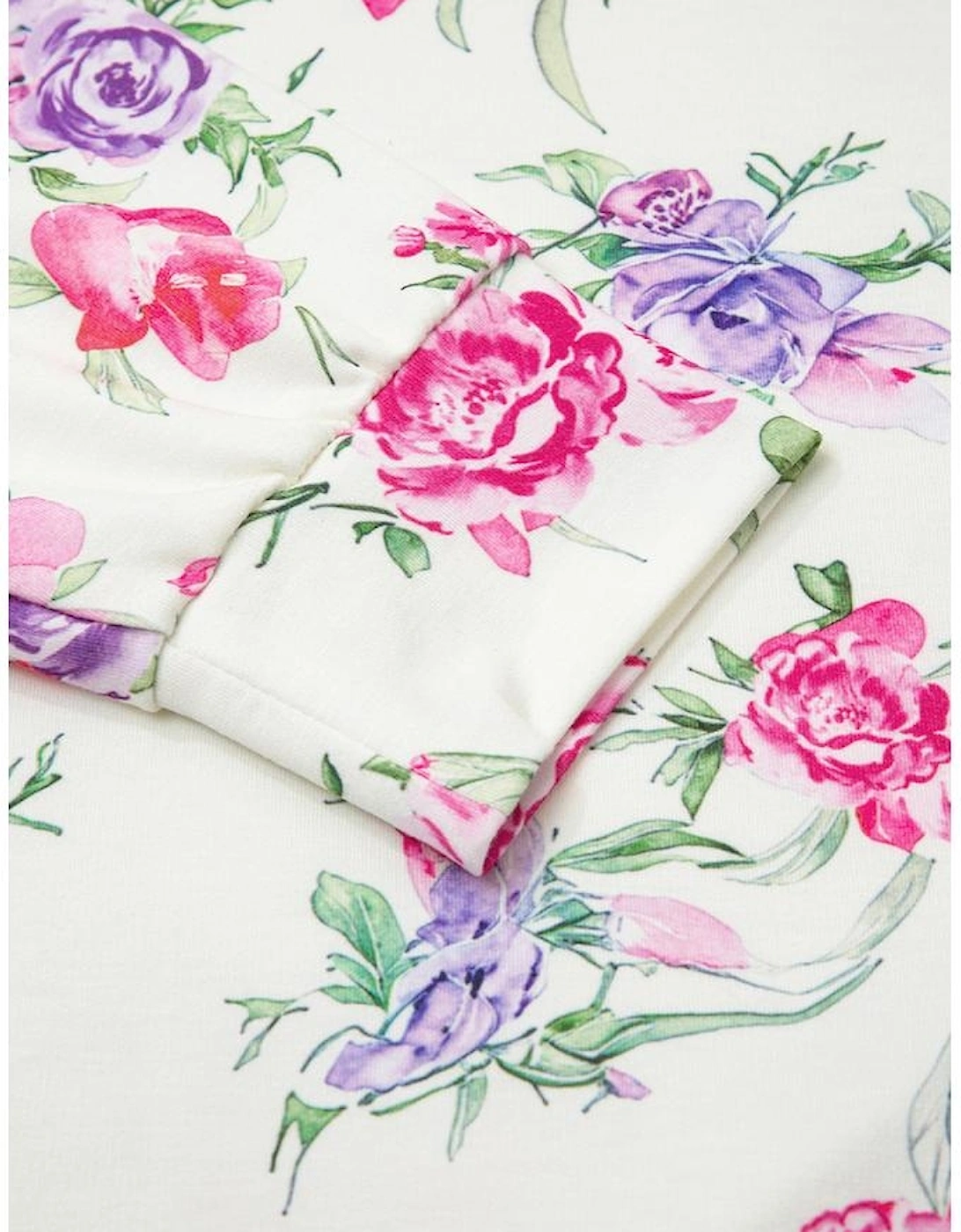 Apricot Floral Print Pullover Drawstring Lounge Pants Set