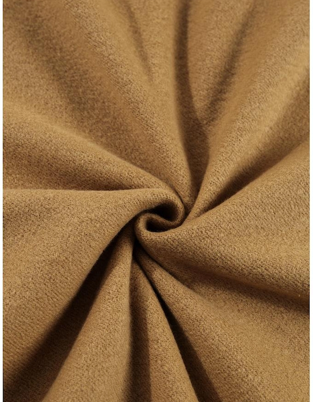 Camel Solid Fleece Lined Drop Shoulder High Low Sweatshirt, 16 of 15