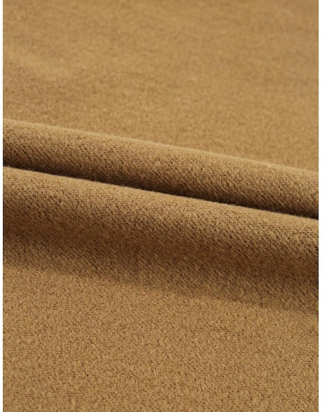 Camel Solid Fleece Lined Drop Shoulder High Low Sweatshirt