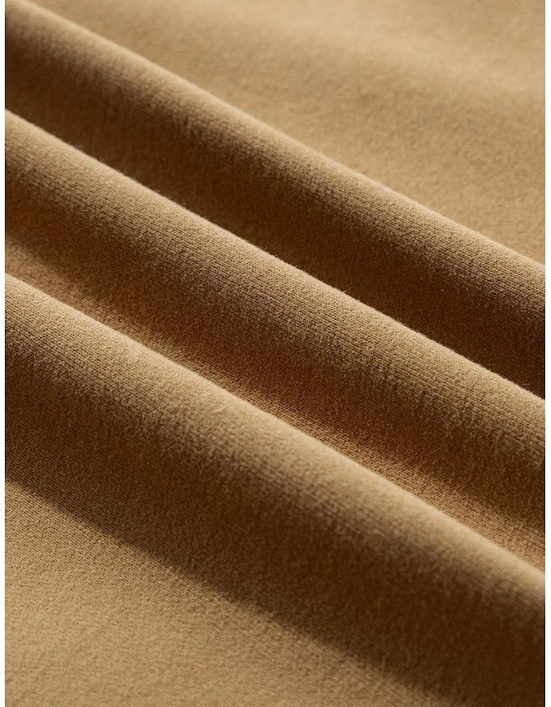 Camel Solid Fleece Lined Drop Shoulder High Low Sweatshirt