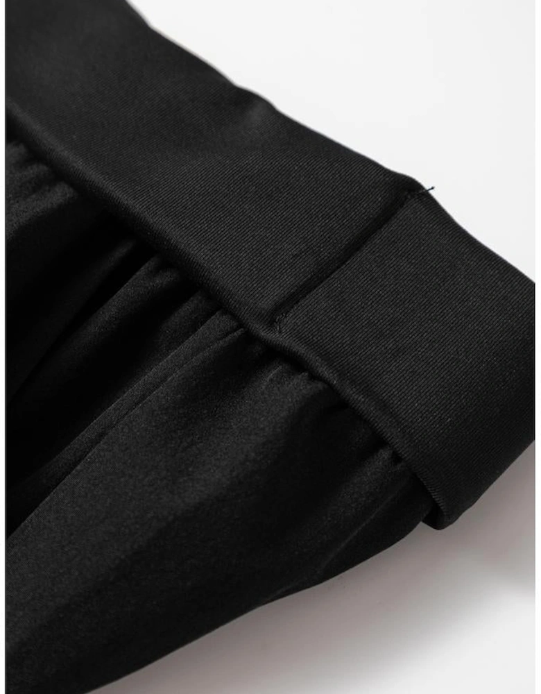 Black Elastic High Waist Pocketed Cargo Jogger Pants