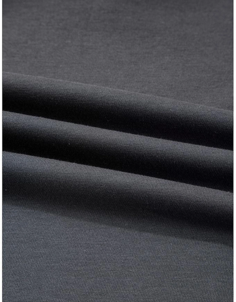 Carbon Grey Star Patchwork Contrast Stitching Mineral Wash Kangaroo Pocket Vintage Hoodie