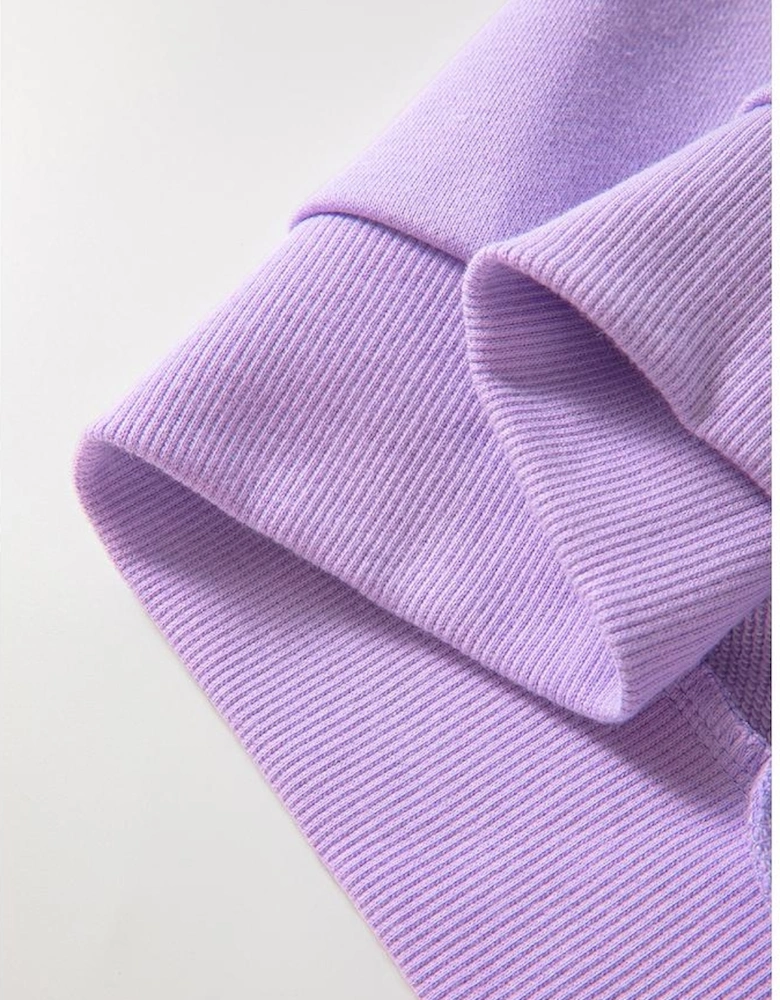 Orchid Petal Sequin Patchwork Long Sleeve Pullover Top