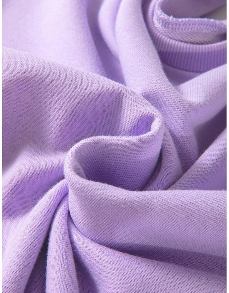 Orchid Petal Sequin Patchwork Long Sleeve Pullover Top