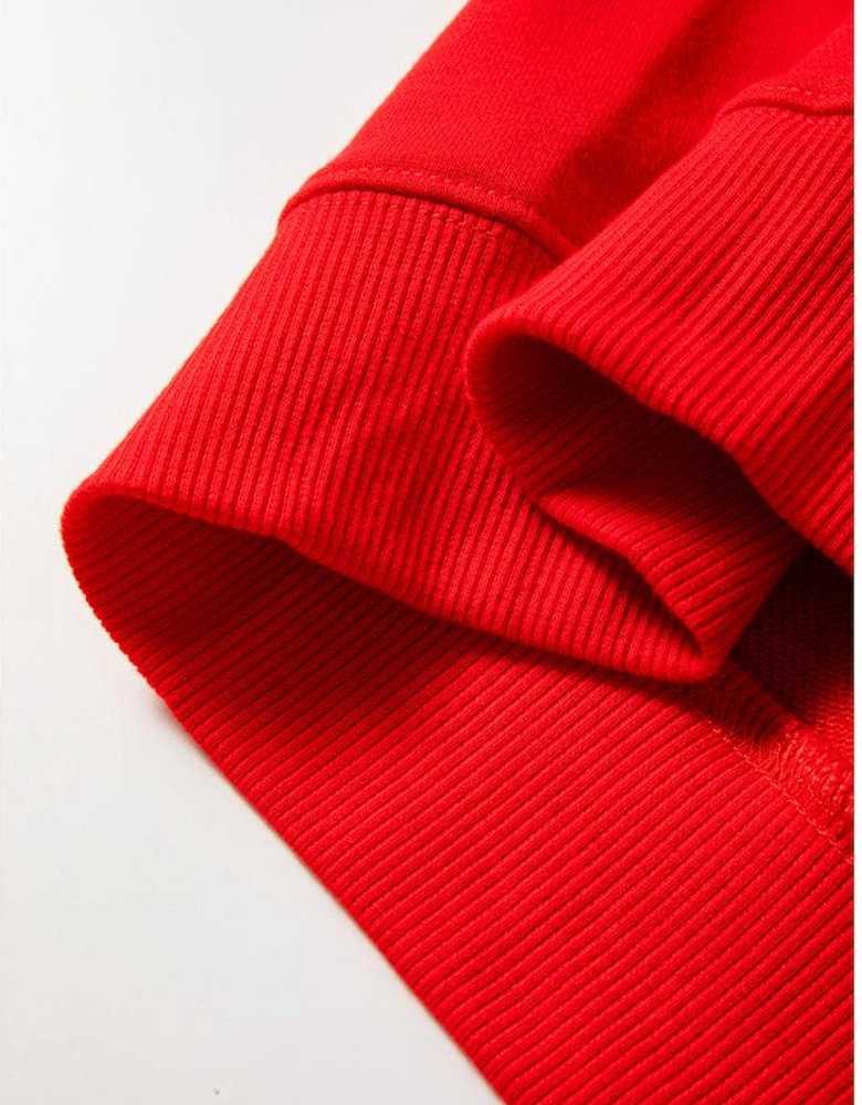 Red Sequin Christmas Tree Graphic Drop Shoulder Sweatshirt