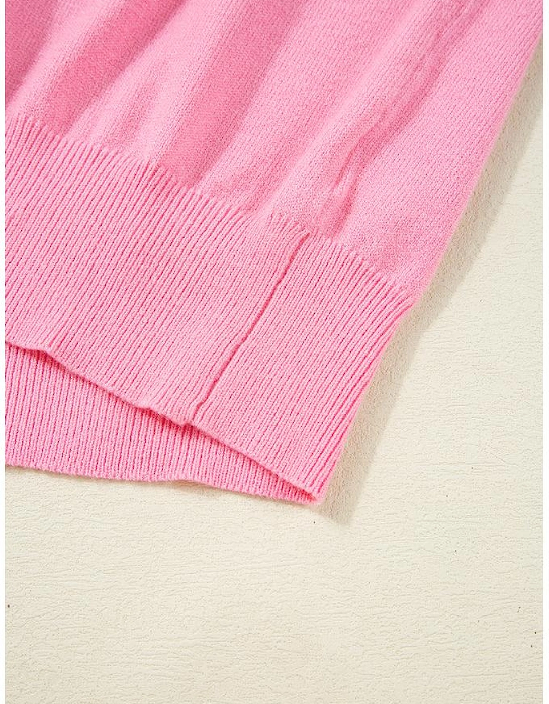 Bonbon Colorblock Bow V-Shape Cut Back Short Sleeve Sweater