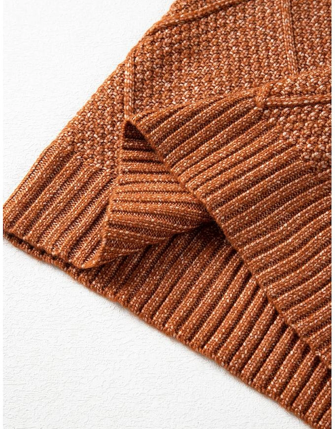 Coffee Cable Knit Drop Shoulder Loose Fit Sweater Dress