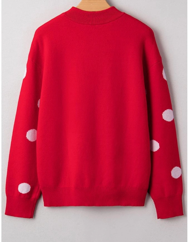 Red Dahlia LET IT SNOW Graphic Christmas Holiday Loose Sweater