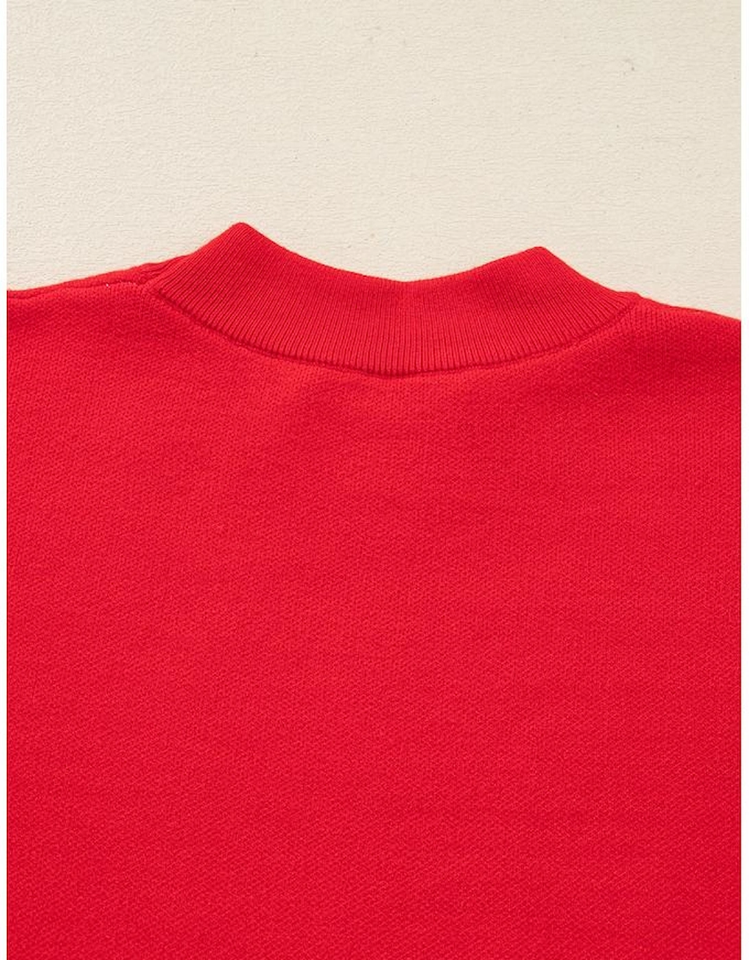 Red Dahlia LET IT SNOW Graphic Christmas Holiday Loose Sweater