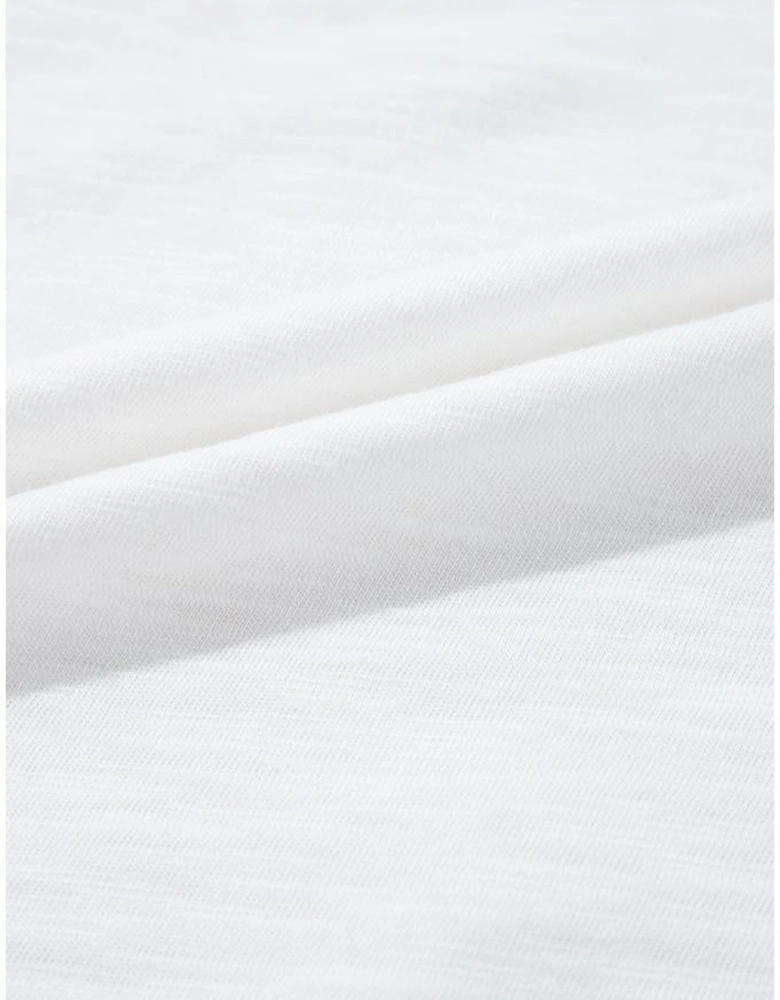 White Hollowed Lace Patchwork Square Neck Short Sleeve Blouse