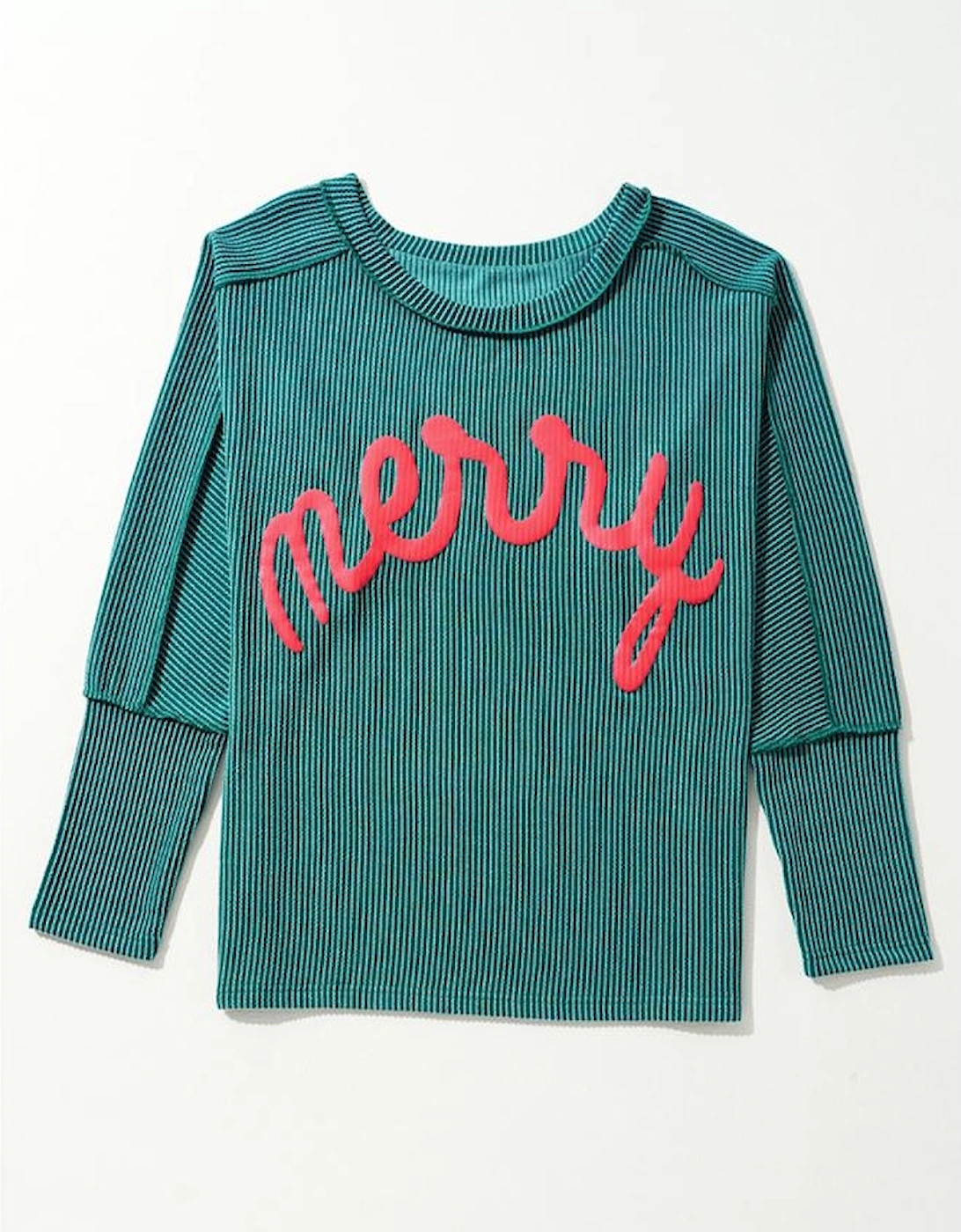 Skobeloff Merry Graphic Corded Batwing Sleeve Knit Top