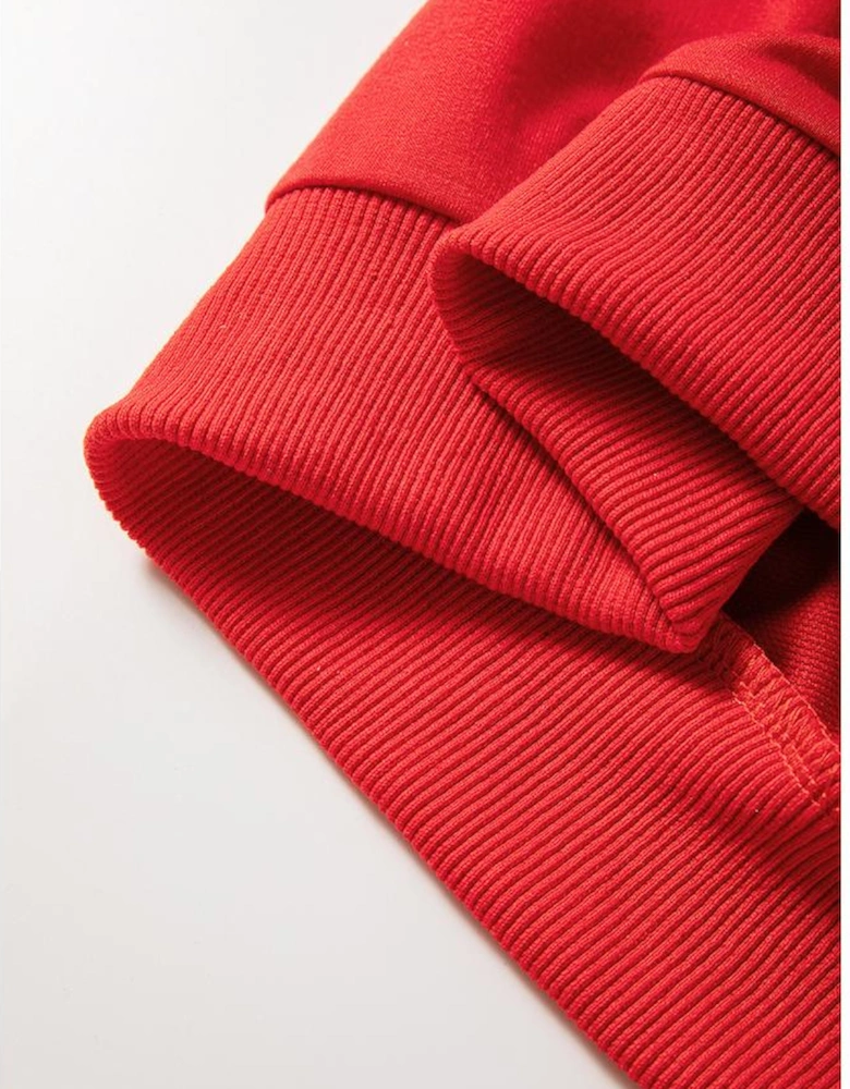 Fiery Red Sequined Santa Claus Long Sleeve Christmas Sweatshirt