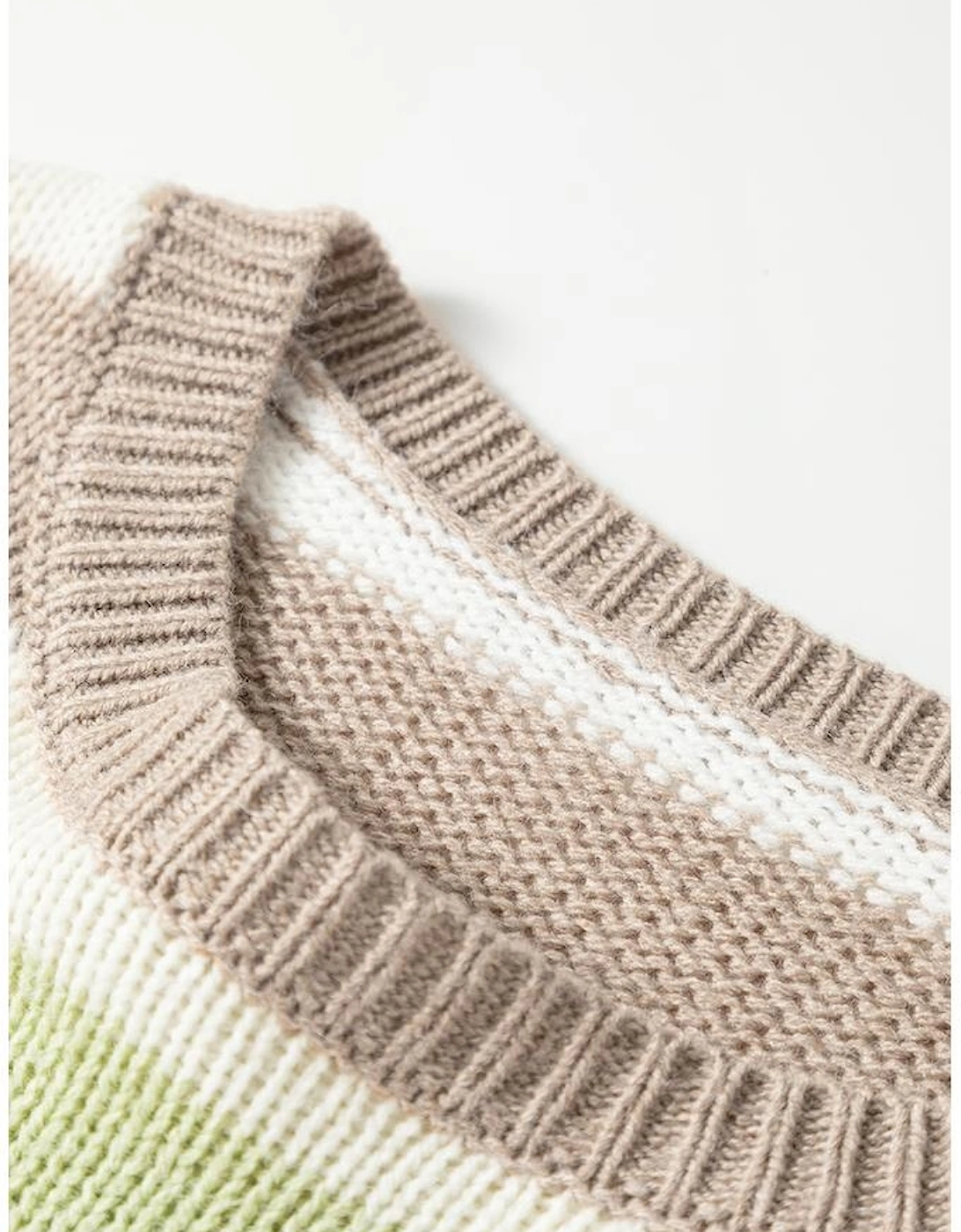 Multicolour Stripe Drop Shoulder Crew Neck Sweater