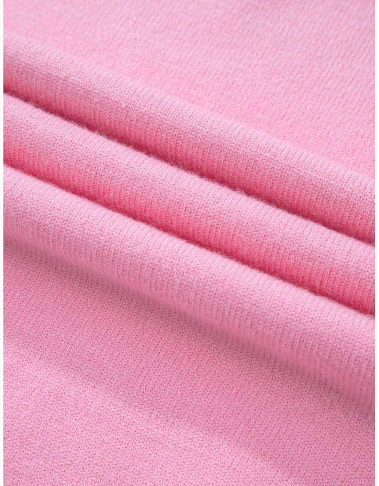 Bonbon Three Tone Contrast Round Neck Loose Sweater