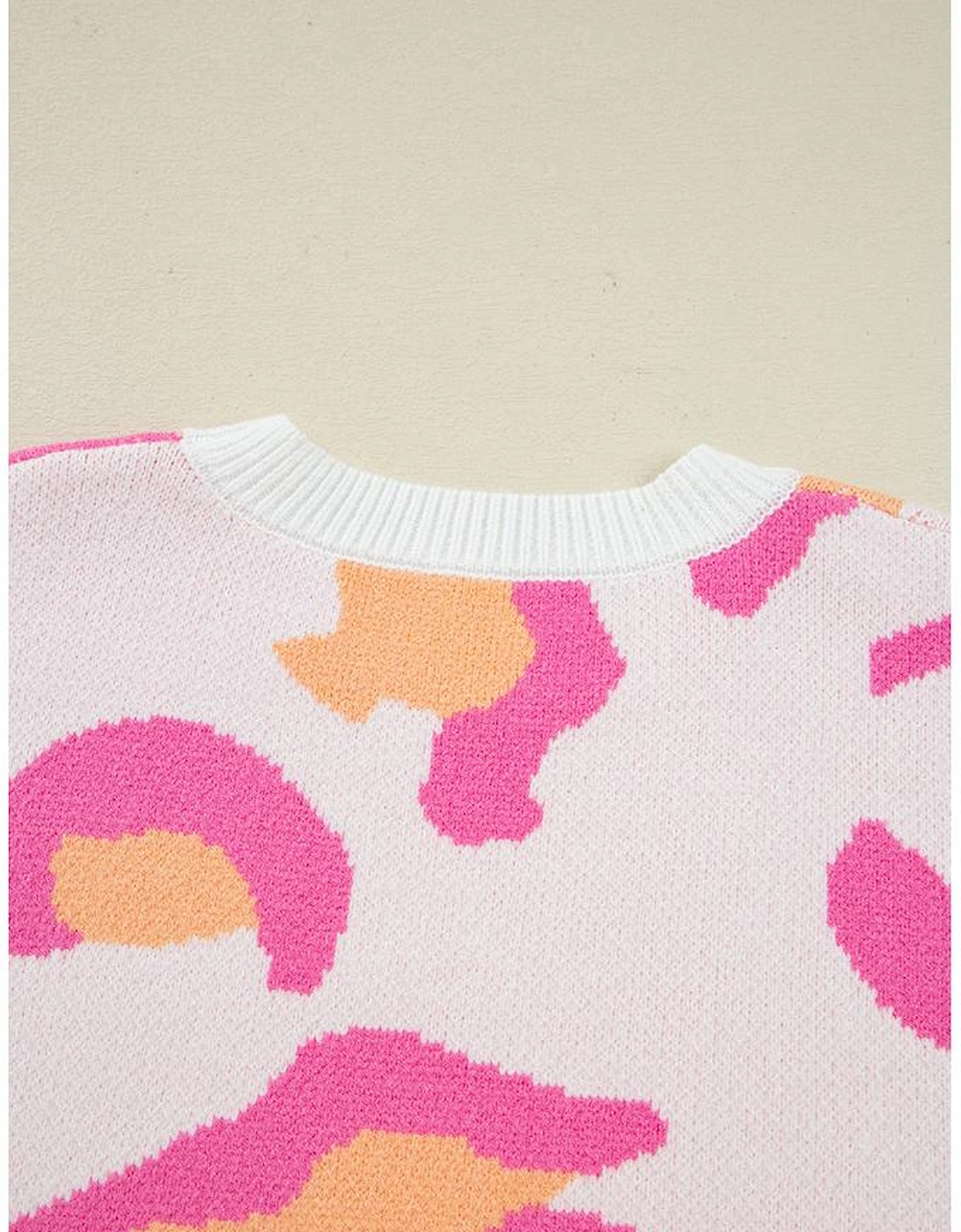 Sachet Pink Playful Leopard Print Drop Shoulder Baggy Sweater