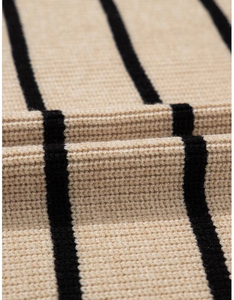 Black Stripe Shawl Neckline Open Cardigan with Pockets