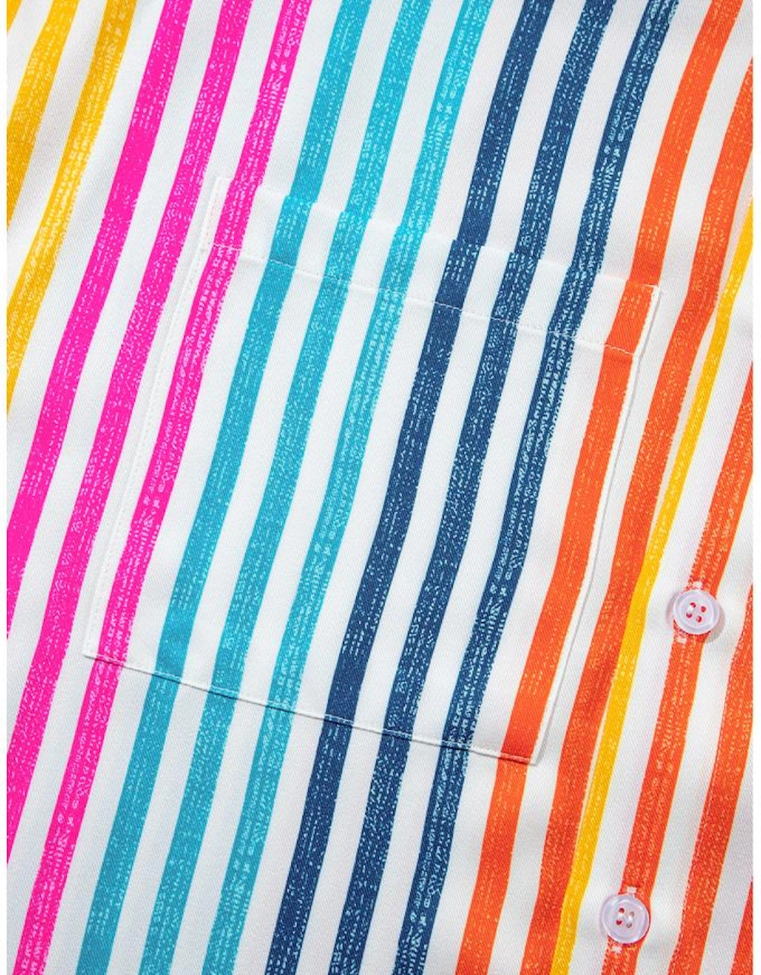 Orange Stripe Multicolor Drop Shoulder Loose Shirt