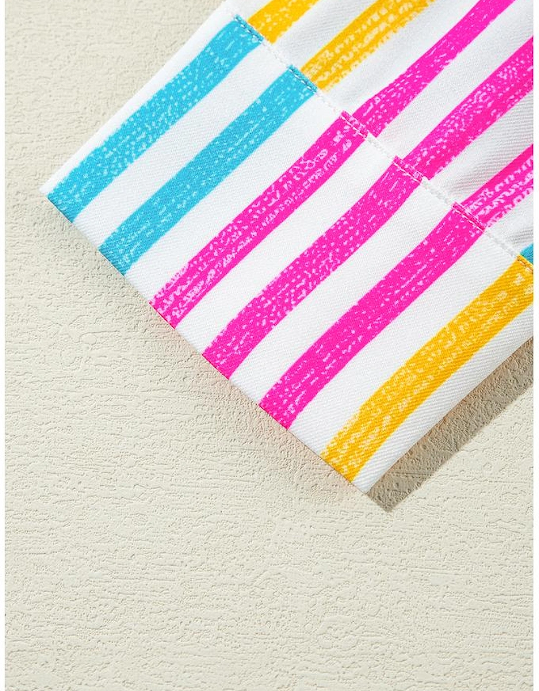 Orange Stripe Multicolor Drop Shoulder Loose Shirt