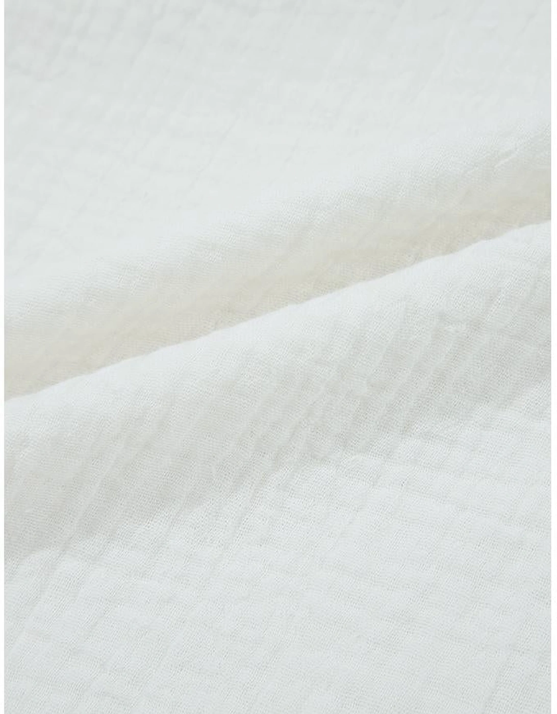 White Textured Lace Trim Pure Cotton Sleeveless Top