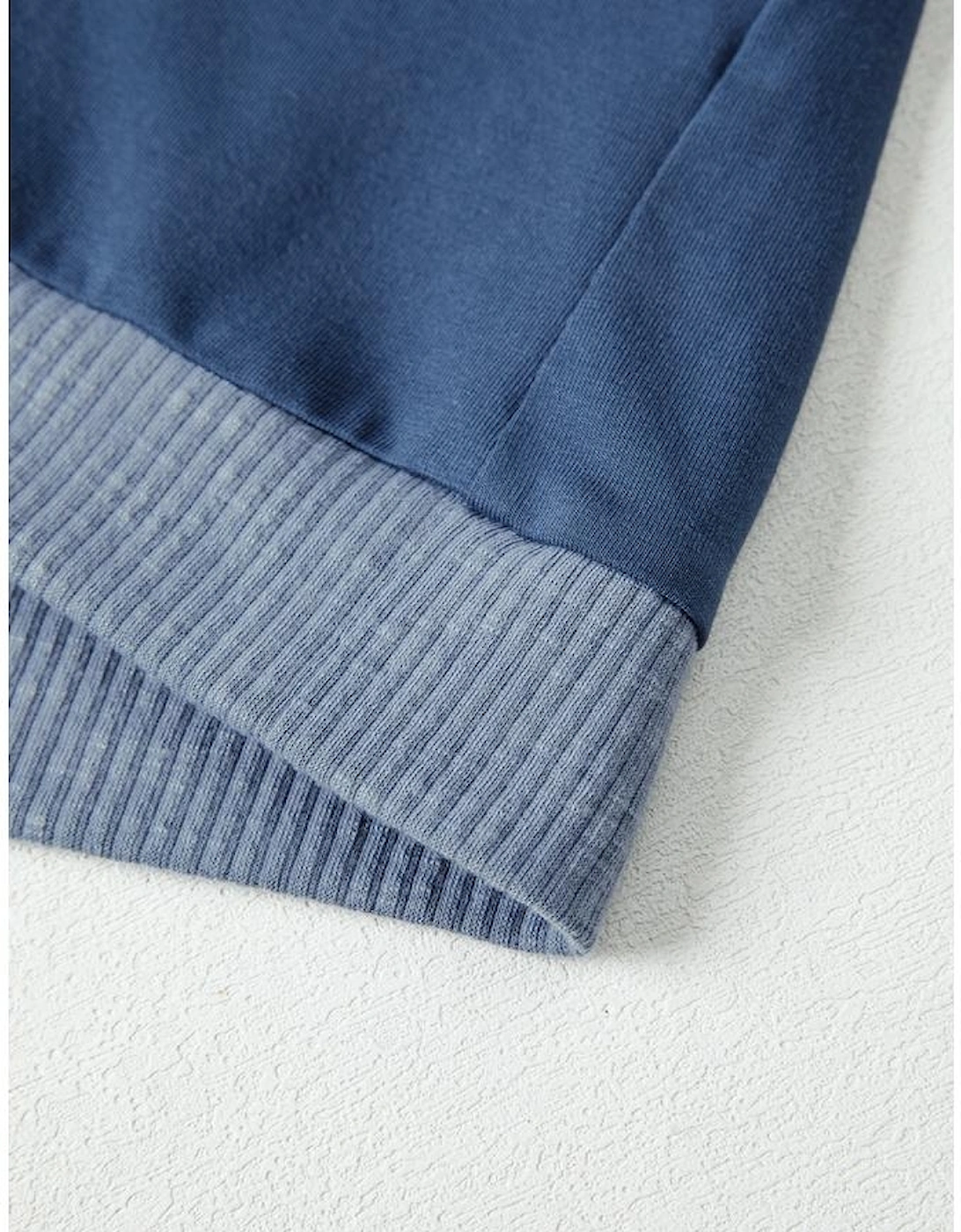 Dark Blue Contrast Knitted Colorblock Star Patchwork Oversize Long Sleeve Top