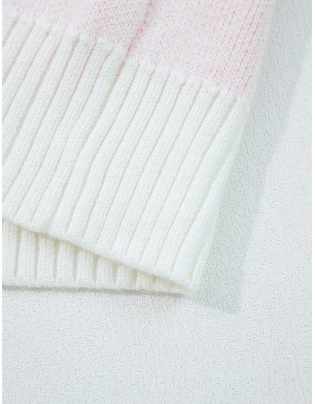 Sachet Pink Oversized Cute Star Pattern Ribbed Edge Drop Shoulder Sweater