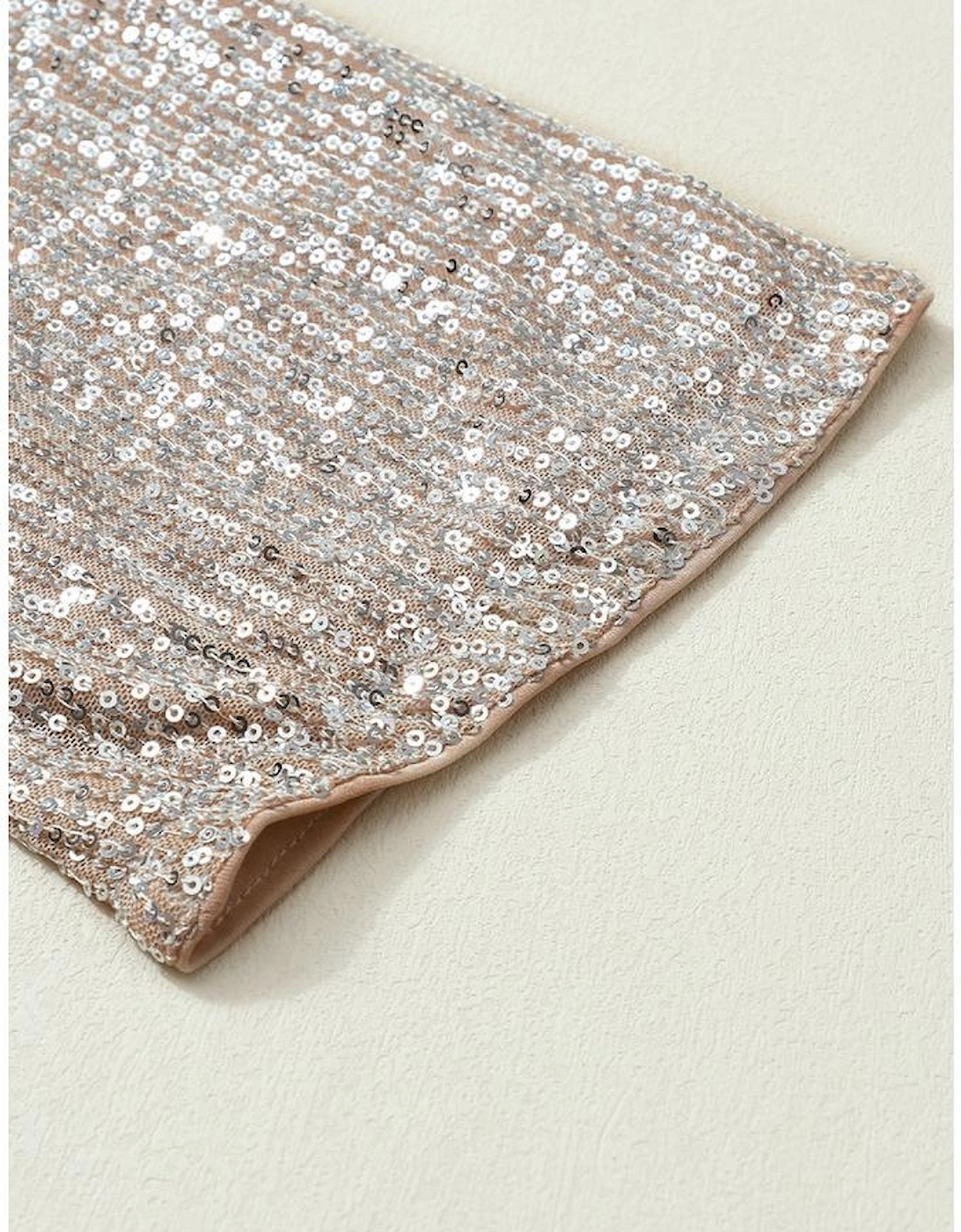 Apricot Sequin 3/4 Sleeve Open Front Duster Kimono