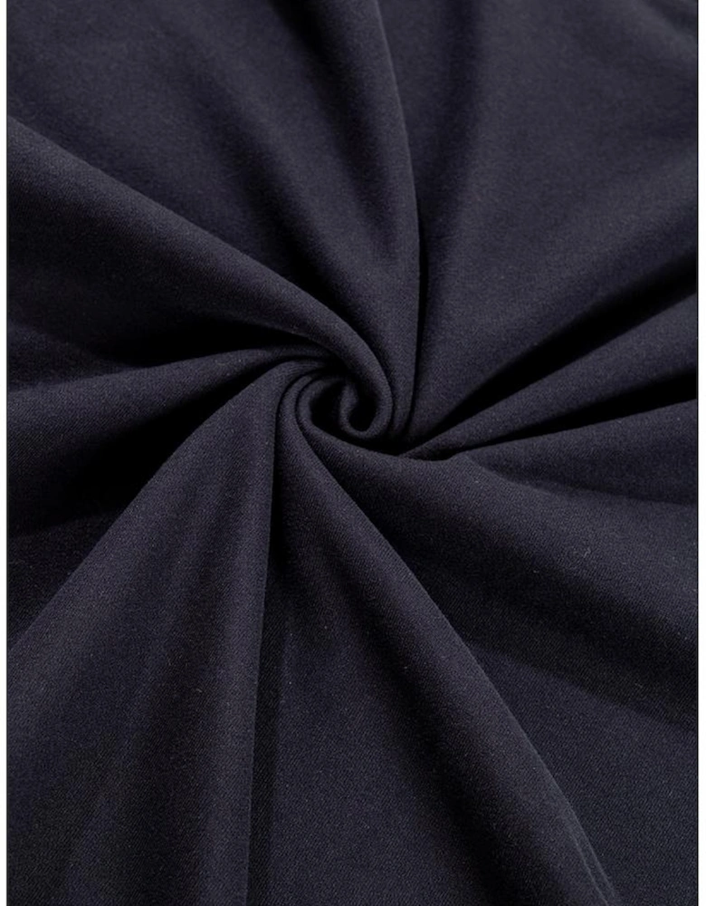 Black Plain Drop Shoulder Crewneck Pullover Sweatshirt