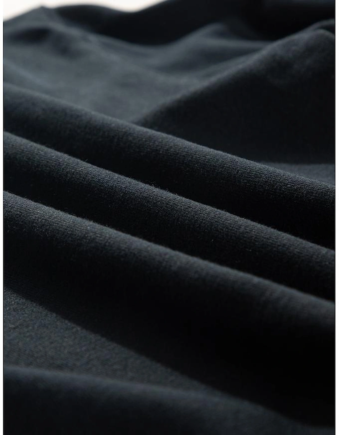 Black Plain Drop Shoulder Crewneck Pullover Sweatshirt