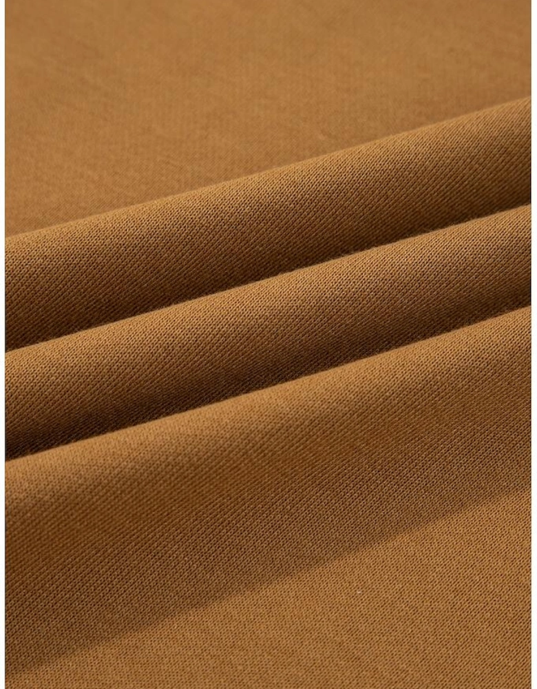 Multicolor Oversized Mixed Textured Split Neck High Low Patchwork Sweatshirt