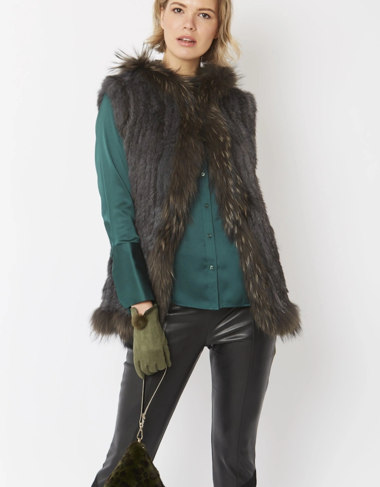 Green Pyramid Faux Fur Bag