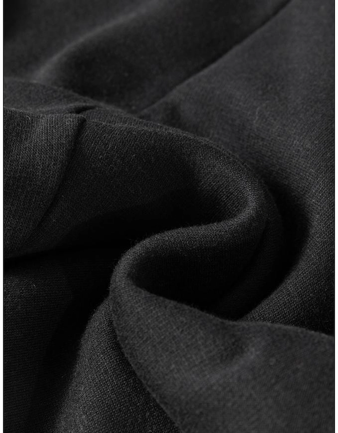 Black Solid Drawstring Waist Thermal Lined Leggings