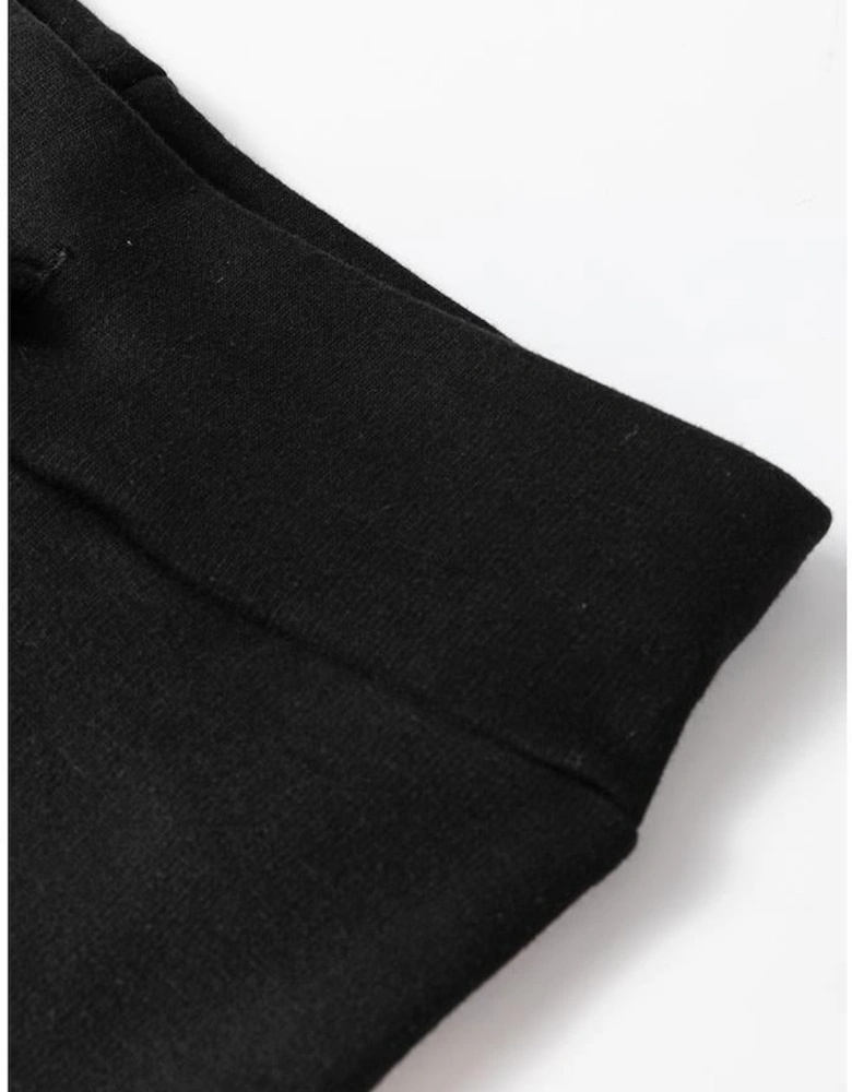 Black Solid Drawstring Waist Thermal Lined Leggings