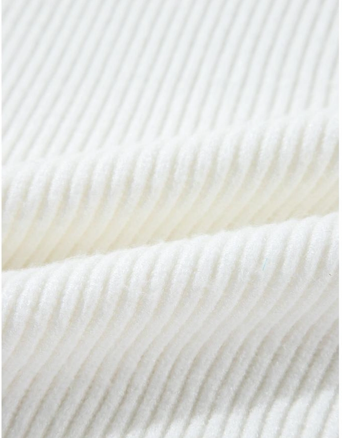 Beige Sequin Heart Shape Waffle Knit Round Neck Sweater